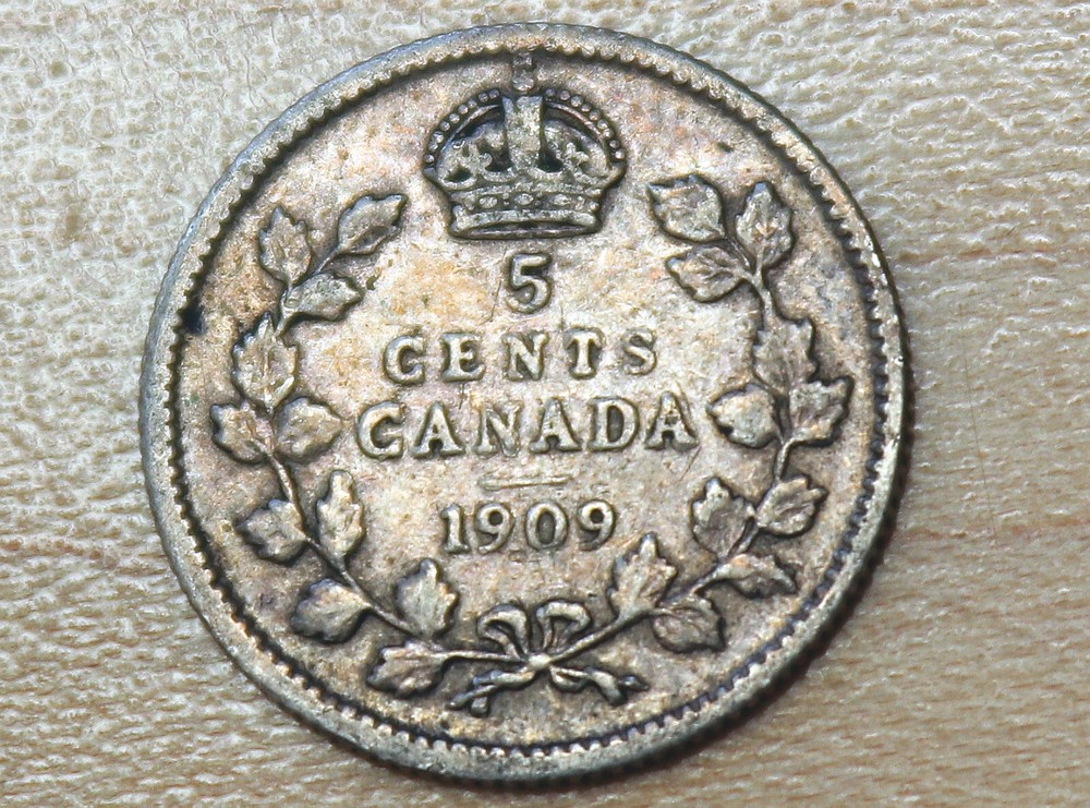 1911 Canada 5 Cents Silver