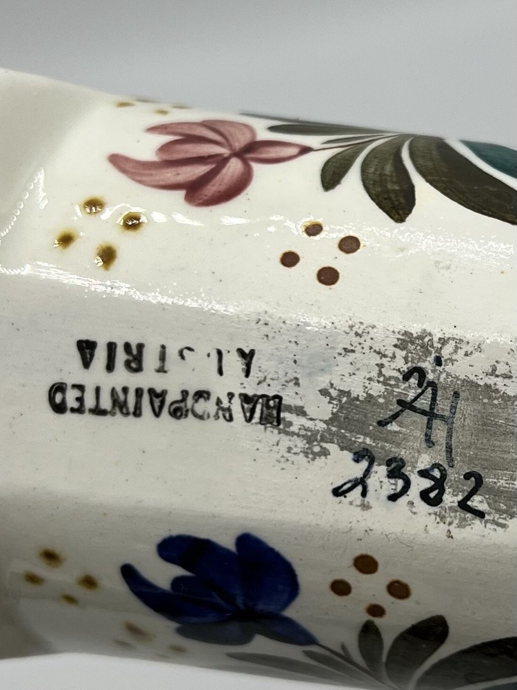 Austria Hanging ceramic vase with flower decor, 1920 - 1940