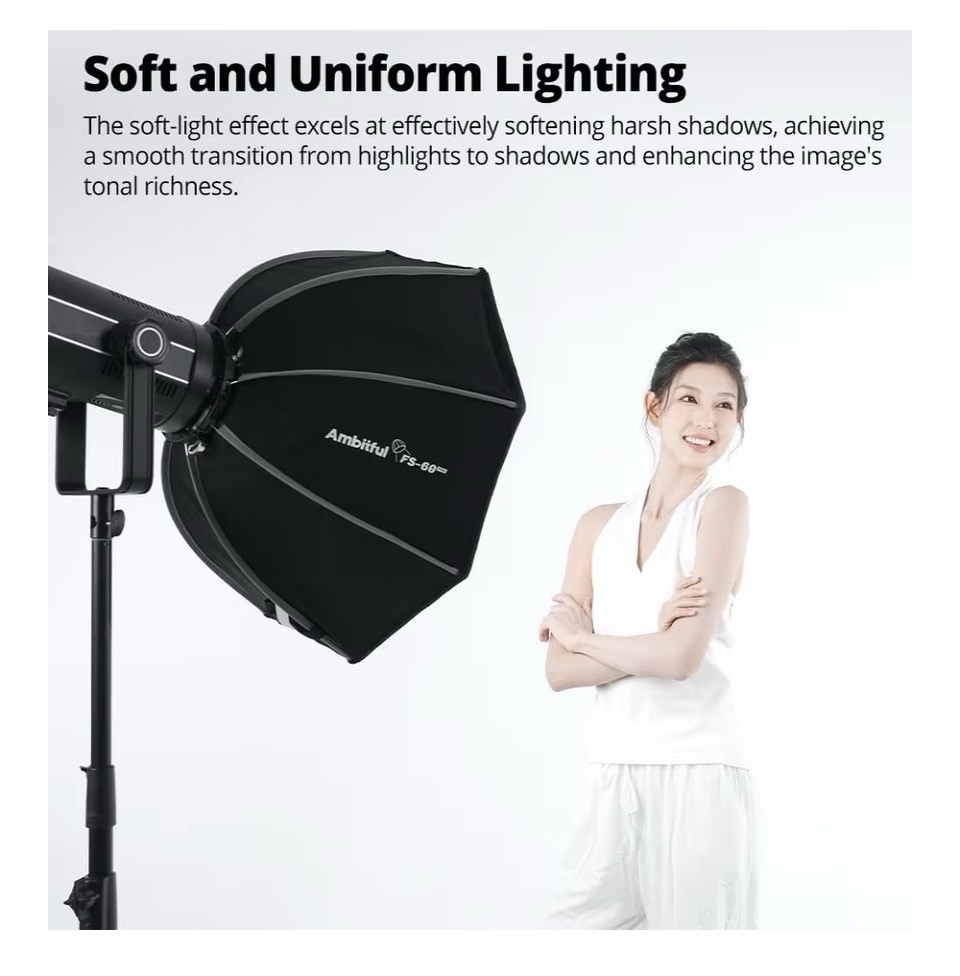 AMBITFUL FS80pro 31.4"/80cm Octagonal Softbox,Quick Release Bowens Mount Softbox