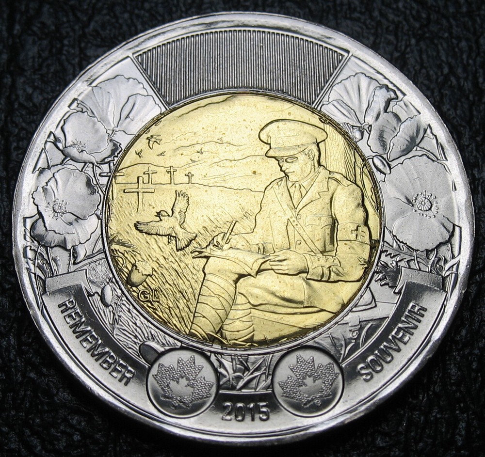 Canada 2015 $2 Flanders Fields BU ( From a new roll )