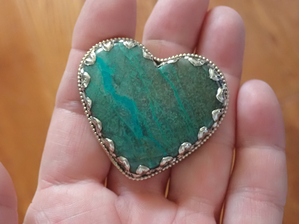 Turquoise Jasper Heart Adjustable