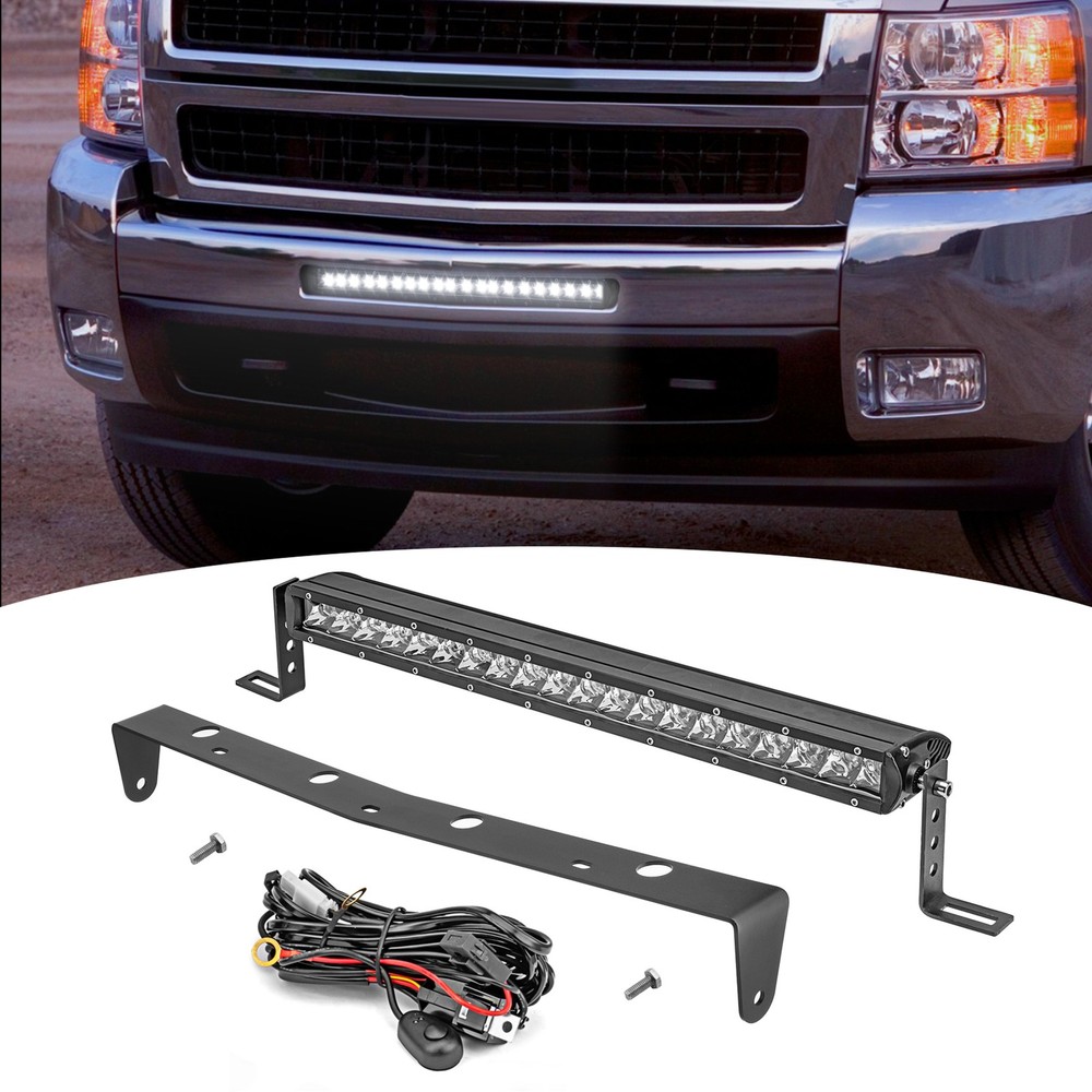 Bumper Grille LED Light Bar Mount Wiring Kit For Chevy Silverado 1500 2007-2013