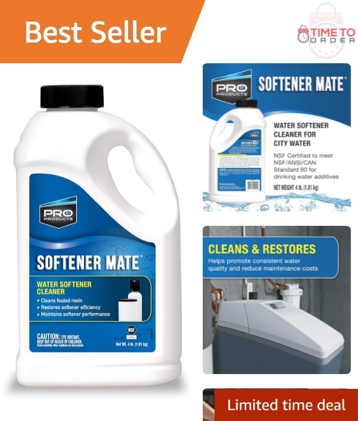 Whole House Water Softener Cleaner Powder Removes Iron Manganese Silt 4 Lbs