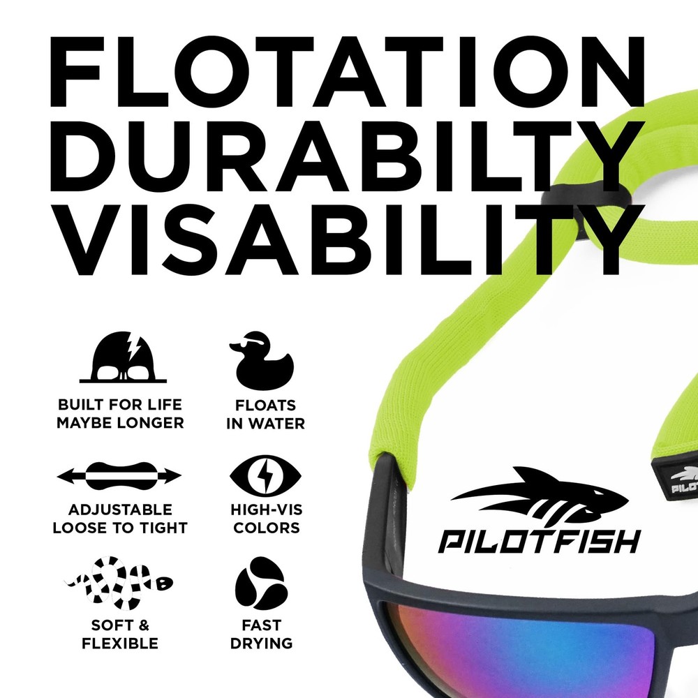 Floating Sunglasses Strap, Adjustable, Waterproof, High Visibility, Neoprene ...