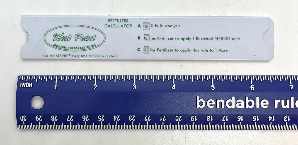 Fertilizer Slide Ruler Yard Volume Calculator West Point Modern Turfgrass Tool