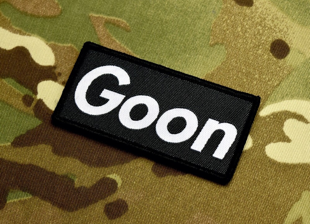 Goon Woven Morale Uniform Patch B&W NVGs OAF Tactical Cap Operator Hook/Loop