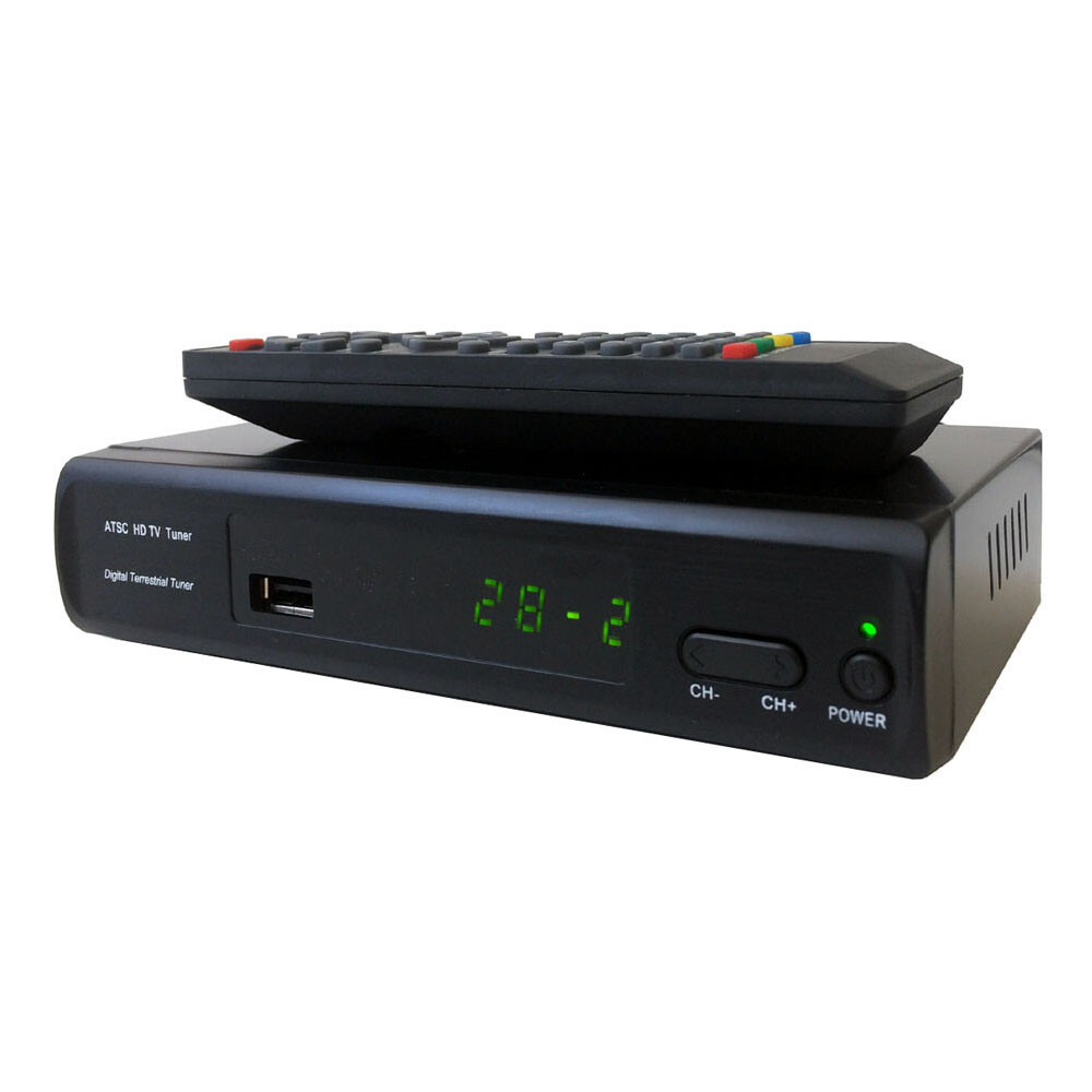 Digital ATSC Converter Box For Broadcast Channels Play Pause Program Scheduling