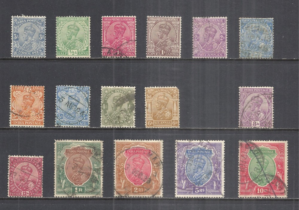 INDIA   VARIOUS MINT HINGED & USED ISSUES        1911 to 1926