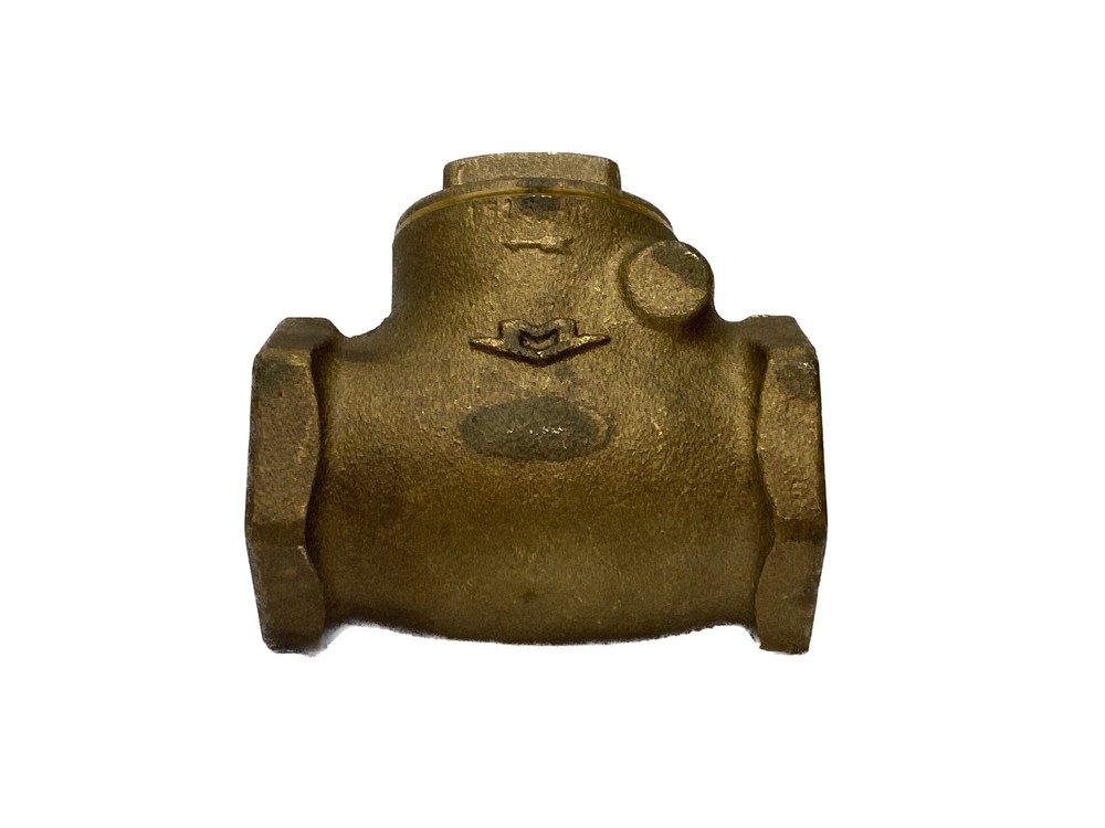 NOS Ubranded 1-1/2” NPT 125SWP 200WOG Brass Swing Check Valve