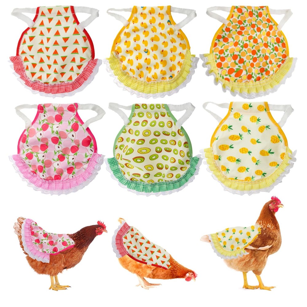 Chicken Saddle 6PCS Hen Wing Back Protector Poultry Apron Elastic Strap Jacket