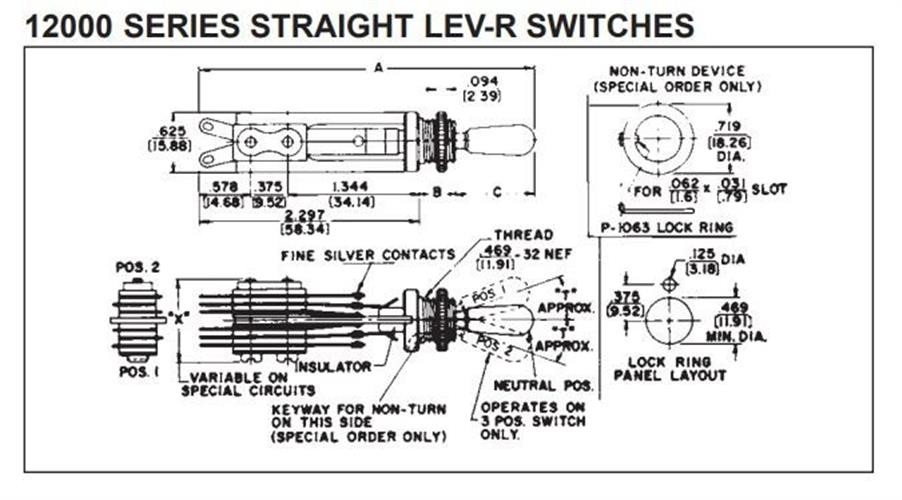 Switchcraft 3 Way Selector Switch, Long - Nickel