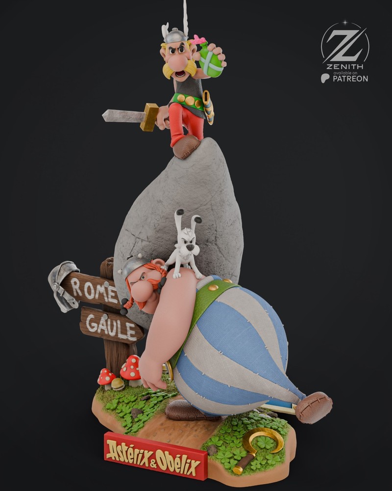 Asterix And Obelix Statue 3D Printed Kit Unpainted/Unassembled