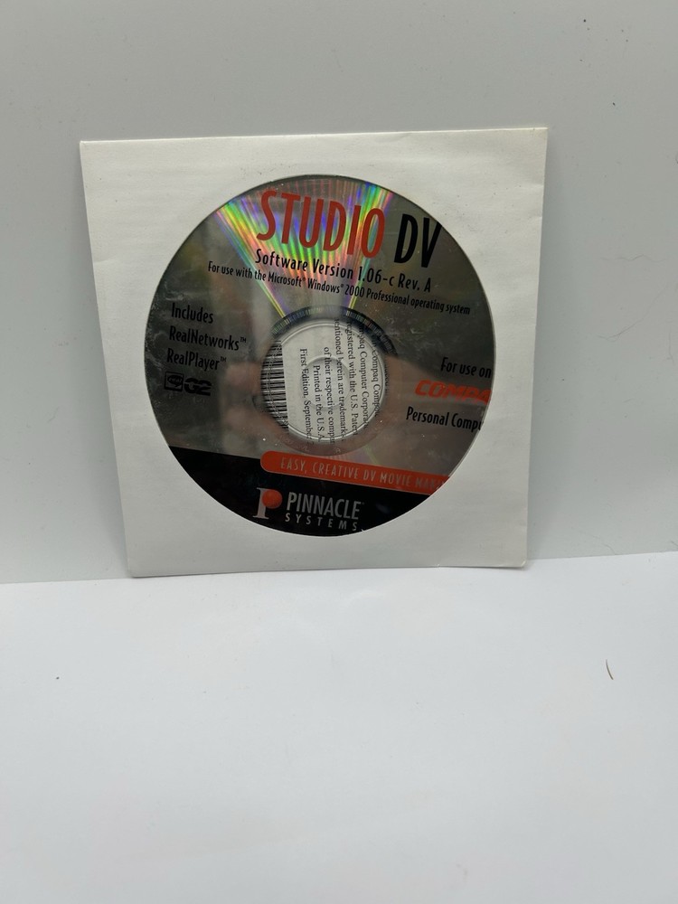 Studio DV Version 1.06-c - PC Computer Pinnacle Systems Movie Making Software CD