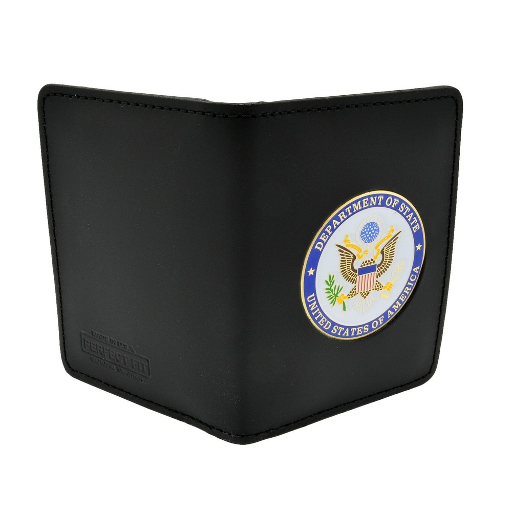 Perfect Fit State Dept Medallion Double ID Leather Document Holder License Case