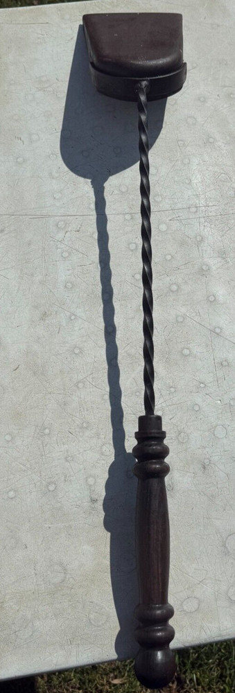 Vintage Fireplace Coal Ash Shovel Blacksmith Solid Wood Handle Decor 30" Long