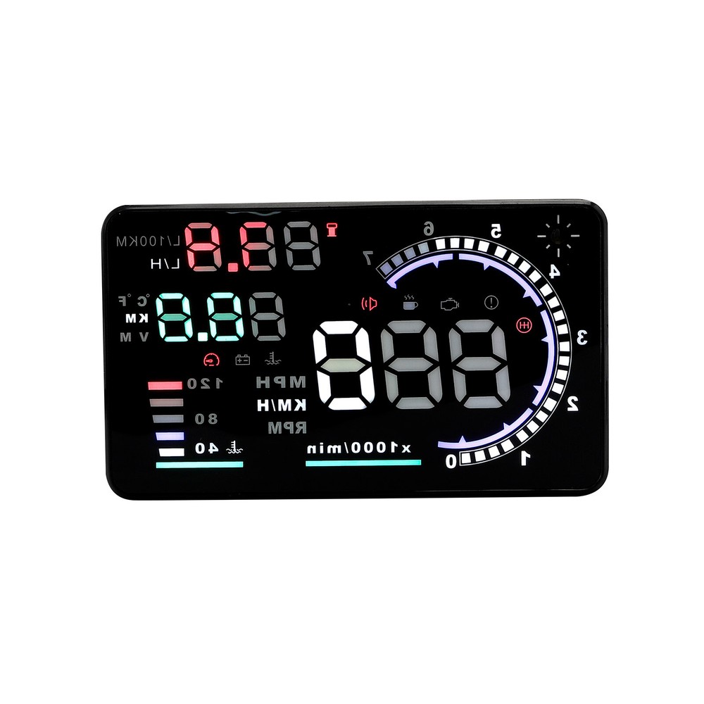 OBD II Car HUD Head Up Display 5.5'' Dash Screen Digital Speedometer Projector