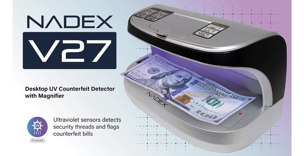 NADEX V27 UV Counterfeit Detector, Microprint Magnifier, Rechargeable
