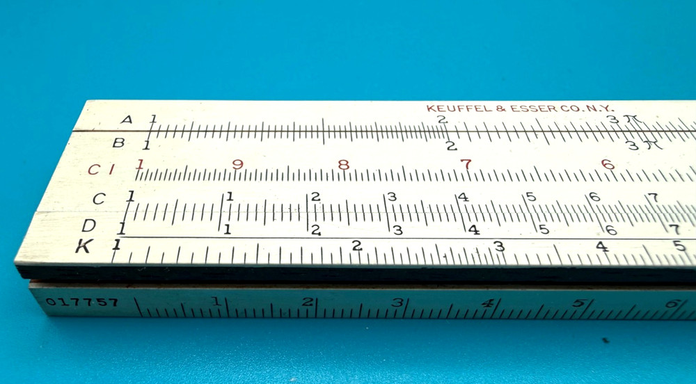 K&E N4053-3 Polyphase Slide Rule, Black Case, Original Box