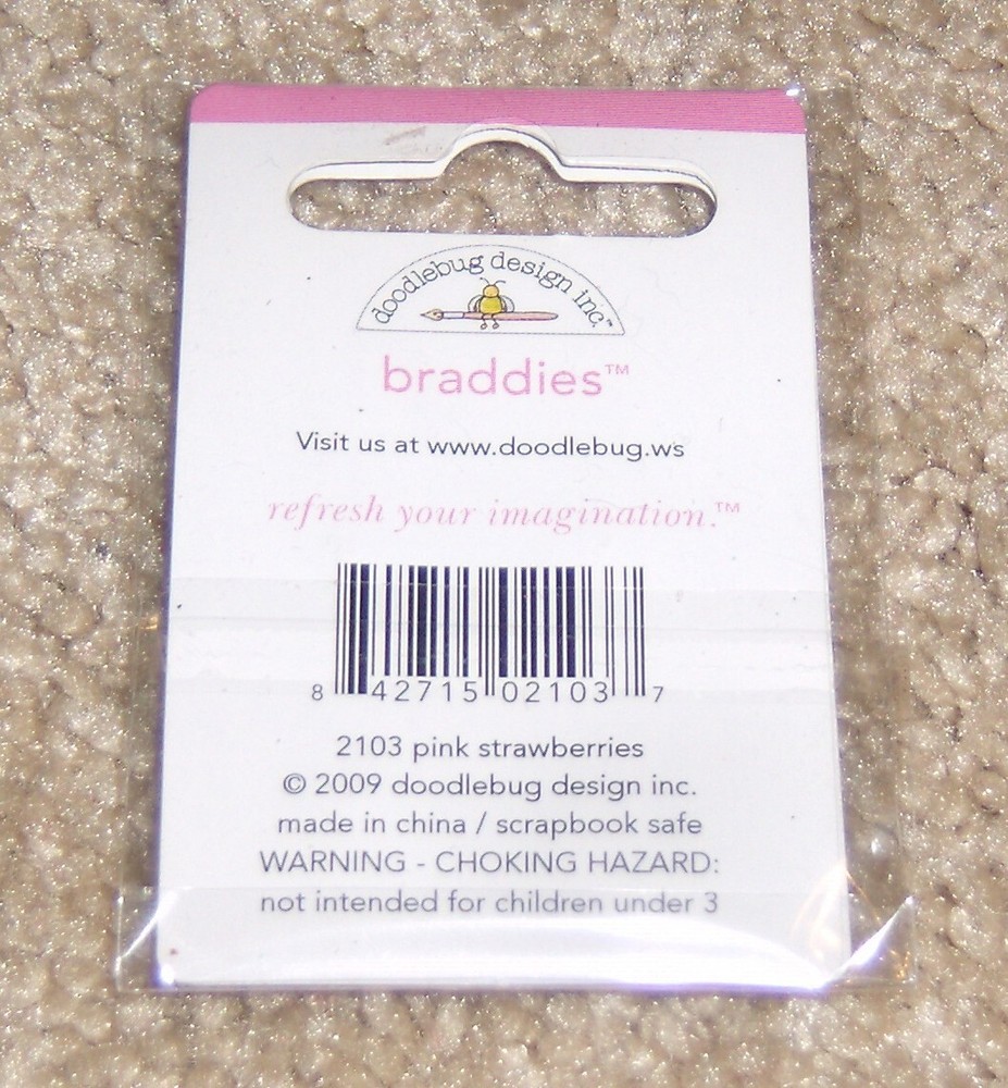 Doodlebug Design Braddies ~ Pink Strawberries. NIP