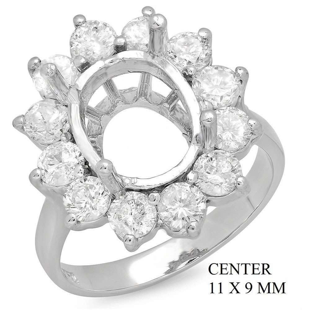 Semi Mount Ring Setting Oval 11x9 925 Sterling Silver