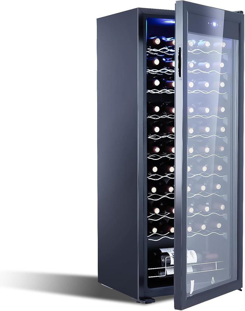 Wine Cooler - 55 Bottle Compressor Refrigerator with Digital Temp Control, Lock,