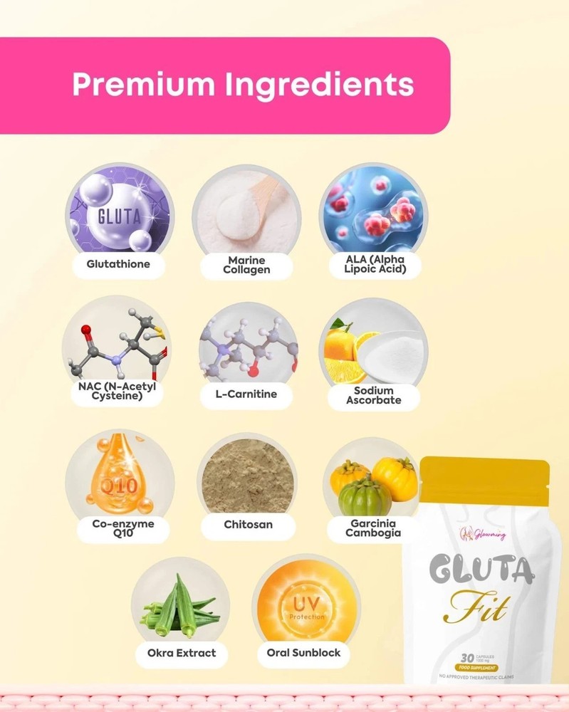 Cris Cosmetics Glowming - CAFE LATTE COFFEE , POMEGRENATE JUICE, capsule BUNDLE
