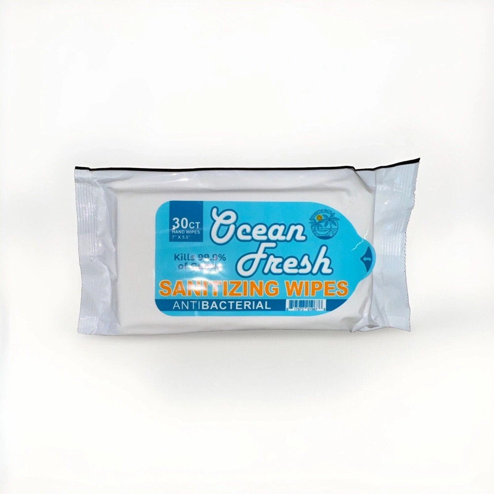 6 Pack Bahama Bo’s Ocean Fresh Hand Wipes - 30 count
