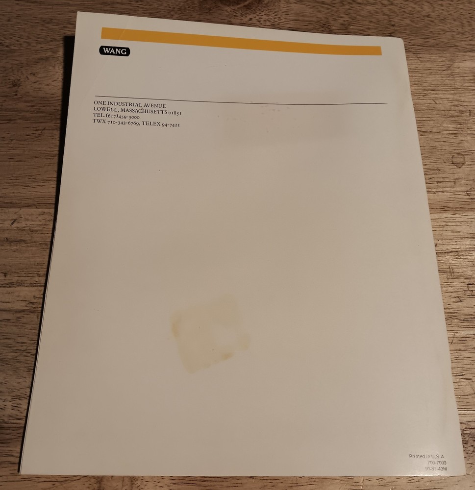 Wang Laboratories Office Information Systems Overview 1st Edition 1981