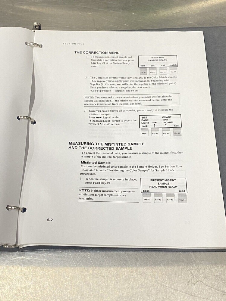 MatchRite Paint Matching system CF58 - Users Guide / Instruction Book / Manuals