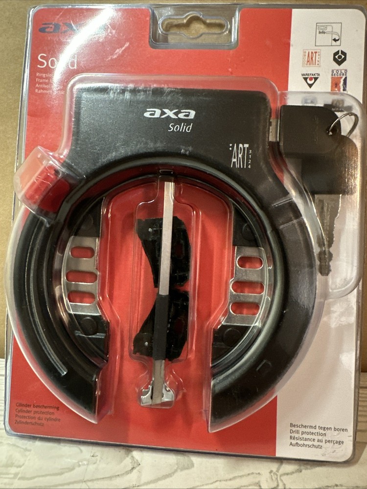 Bicycle frame lock AXA solid e-bike lock steel frame mounting black