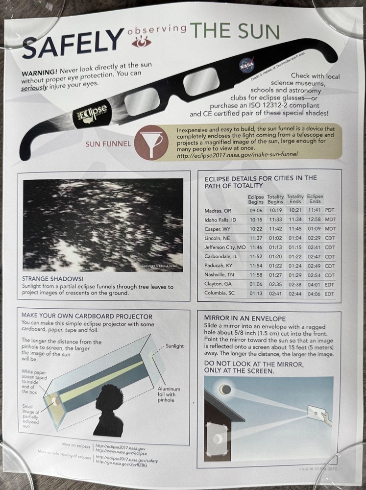 NASA bundle 7 pieces 2017 Eclipse, original NEW!