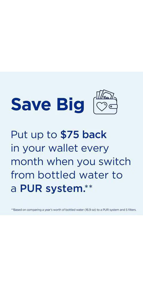 PUR Filtration PLUS Faucet Horizontal Mount Water Filtration System Chrome