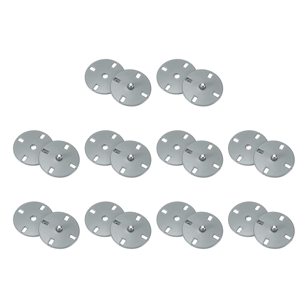 10 Sets Sewing Snap Buttons, Press Buttons Snap Fasteners 25mm, Gray
