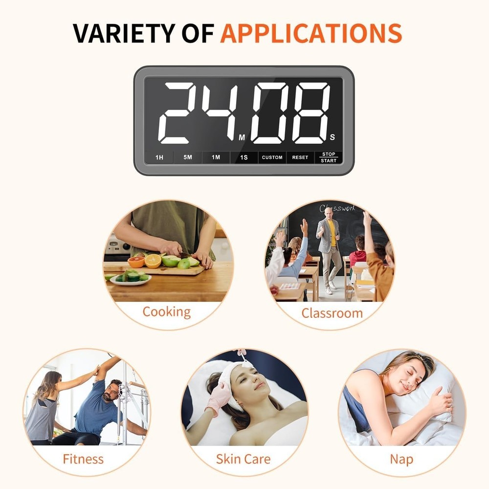 7.8” Digital Kitchen Timer - Extra Large Display for Effortless Time Management