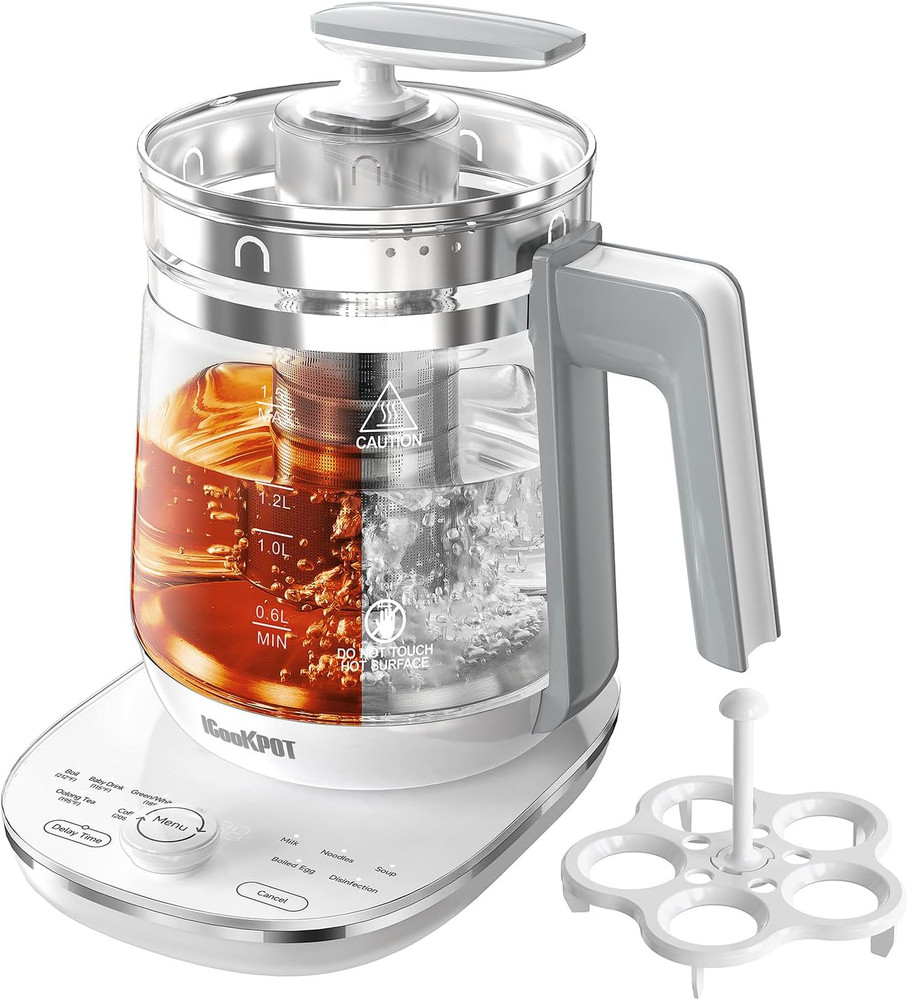 Hot Tea Coffee Maker Glass Electric Kettle With Tea Infuser Temperature Control