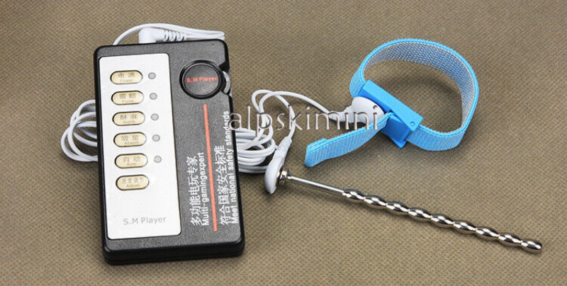 Shock E-stim Pulse Control 2 Plug Dilator Device Set Host 2 Blue Rings