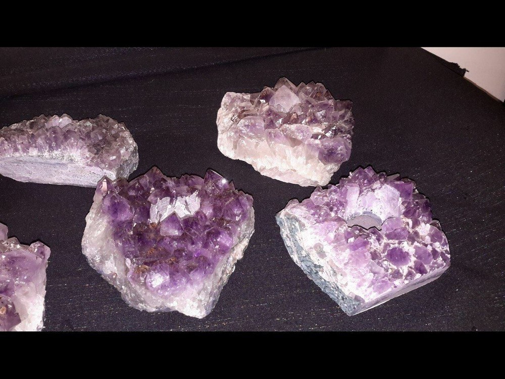 Amethyst Crystal Cluster Tea Light Candle Holder
