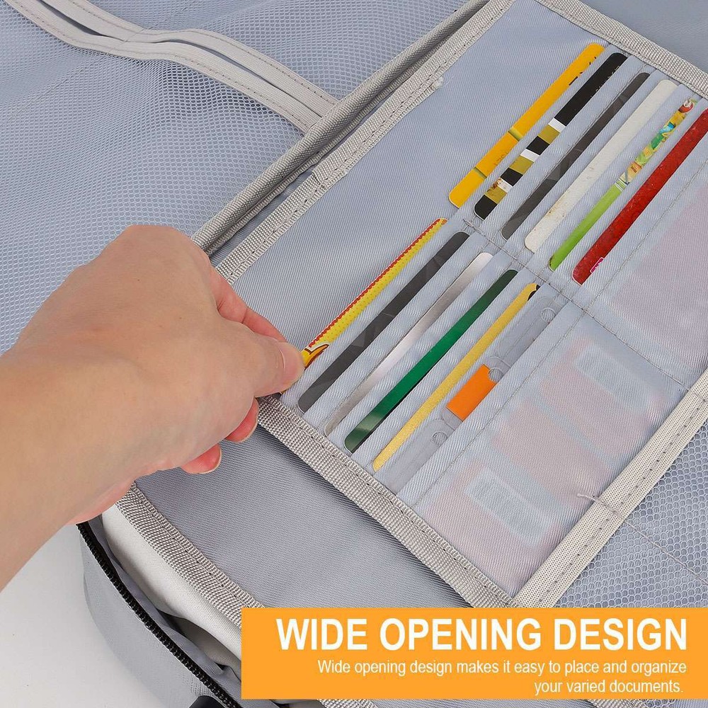 Fireproof Document Box with Lock File Storage Organizer Box Waterproof Safe Bag