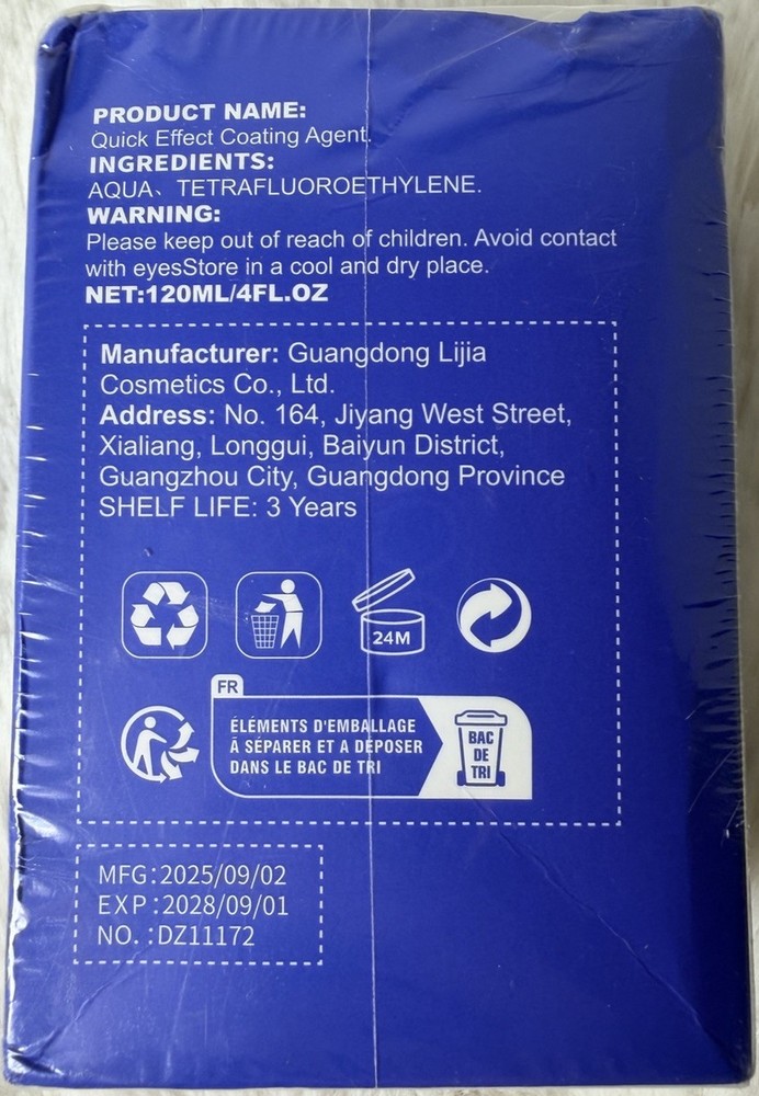 Quick Effect Coating Agent Persistent Type Instant Coating 4 fl oz New Sealed