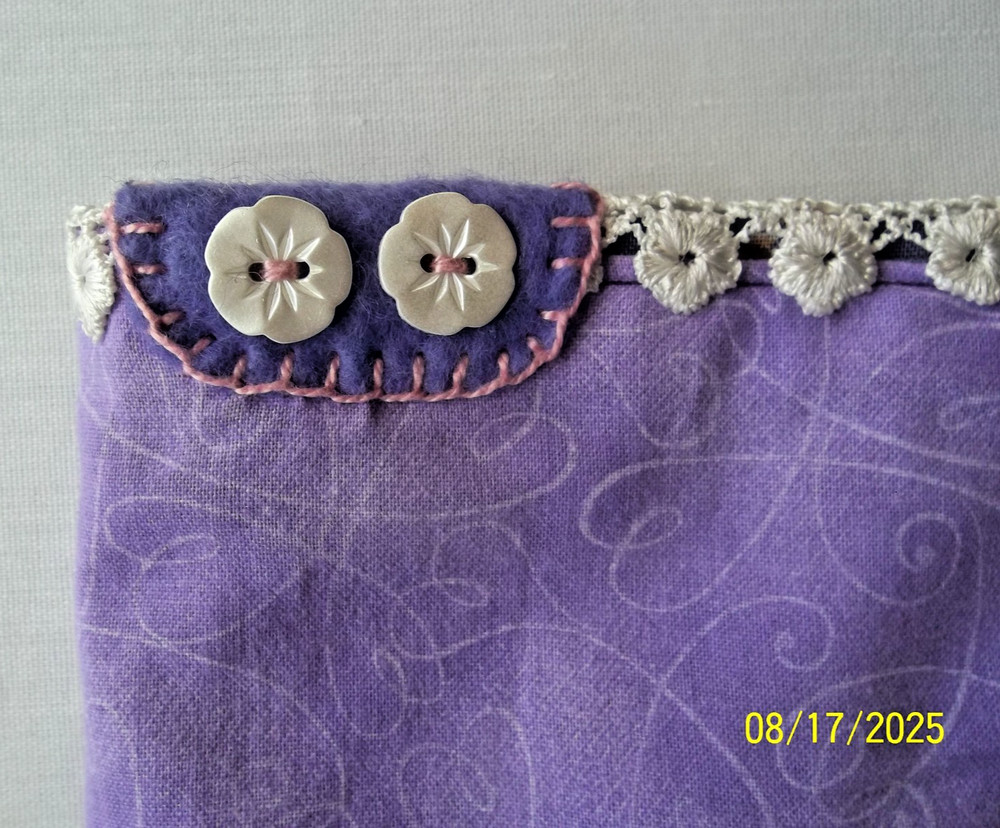 Handmade Fabric Applique Project Bag for Needlework/Crafts - Lined