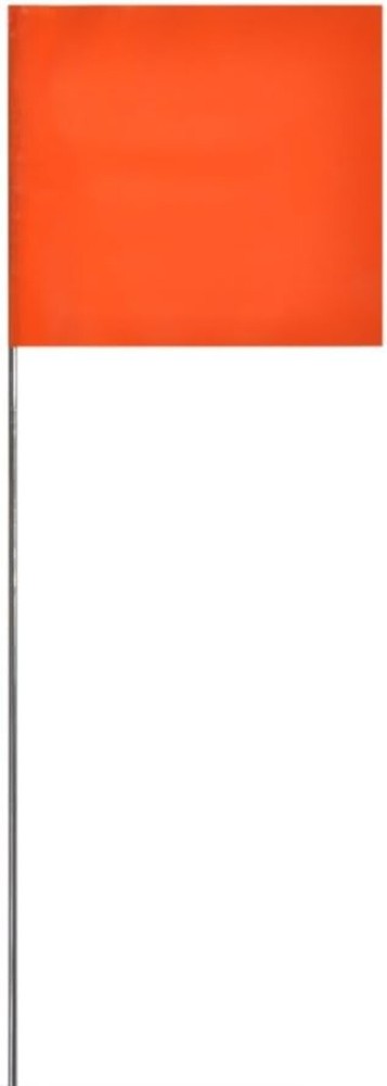 Durable 100-Pack Orange Marking Flags for Landscaping and Construction Projects