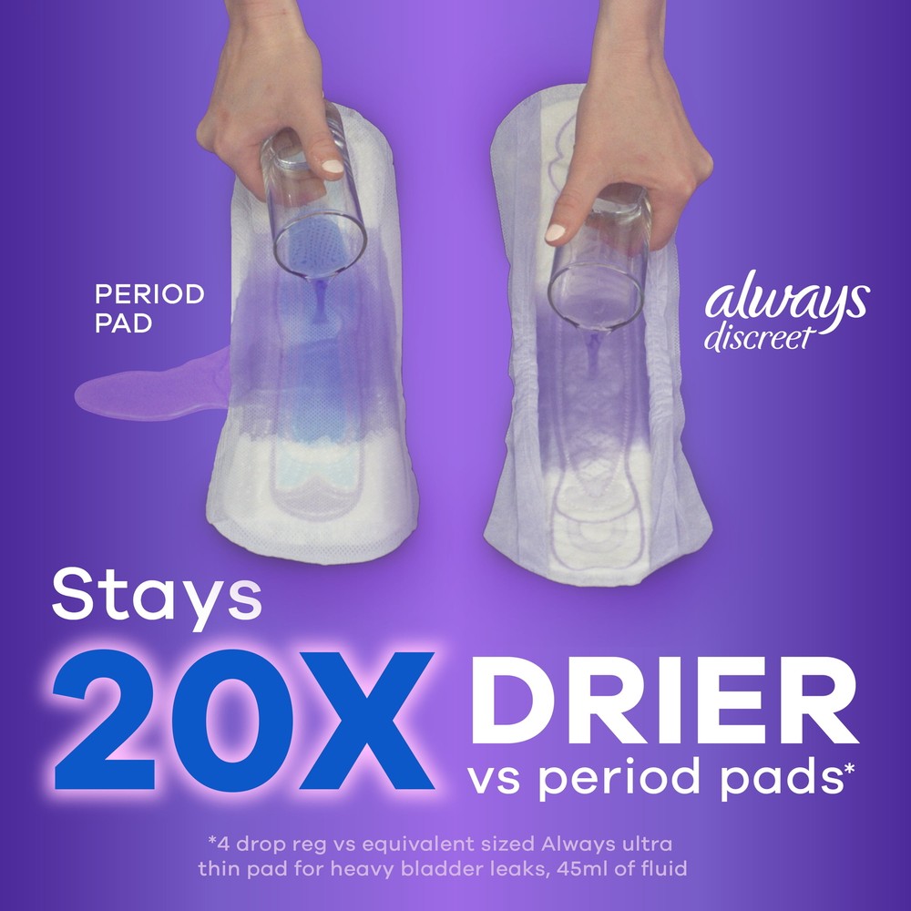 Always Discreet Incontinence Pads, Ultimate Extra Protect Absorbency,Long Length