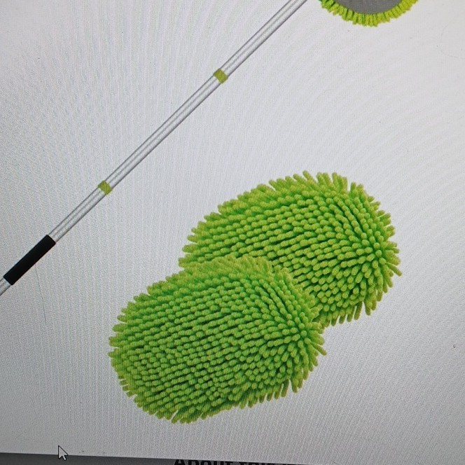 Green Microfiber Mop Heads for Flat Mop, Pack of 2 Replacement Covers