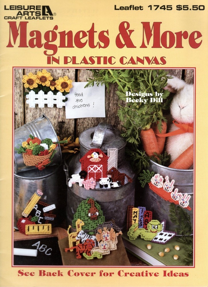 Leisure Arts 1745 MAGNETS & MORE Plastic Canvas Pattern Leaflet