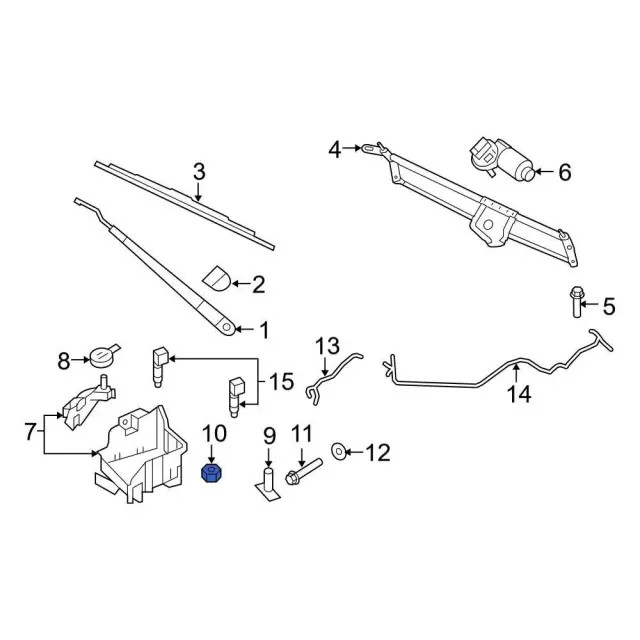 Genuine Ford Windshield Washer Pump Grommet E6FZ-17B610-A