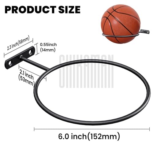 Wall Mount Basketball Holder Ball Storage 72 Pack
