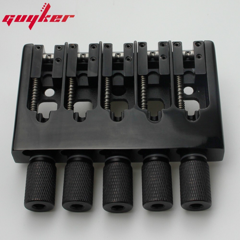5 String Slightly Adjustable String Spacing Headless Bass Bridge Black Base CNC