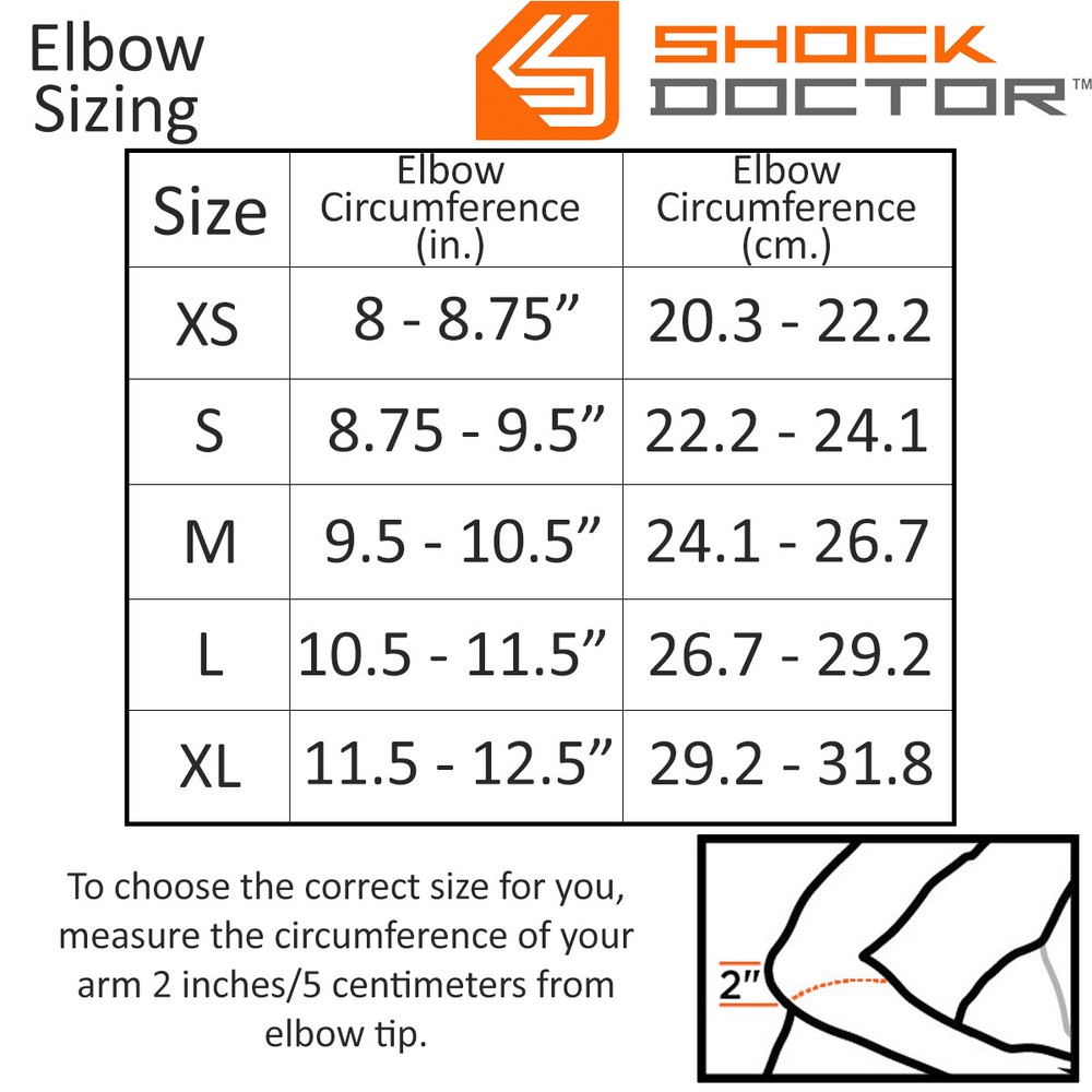Shock Doctor Compression Knit Elbow Sleeve - Gray/Black