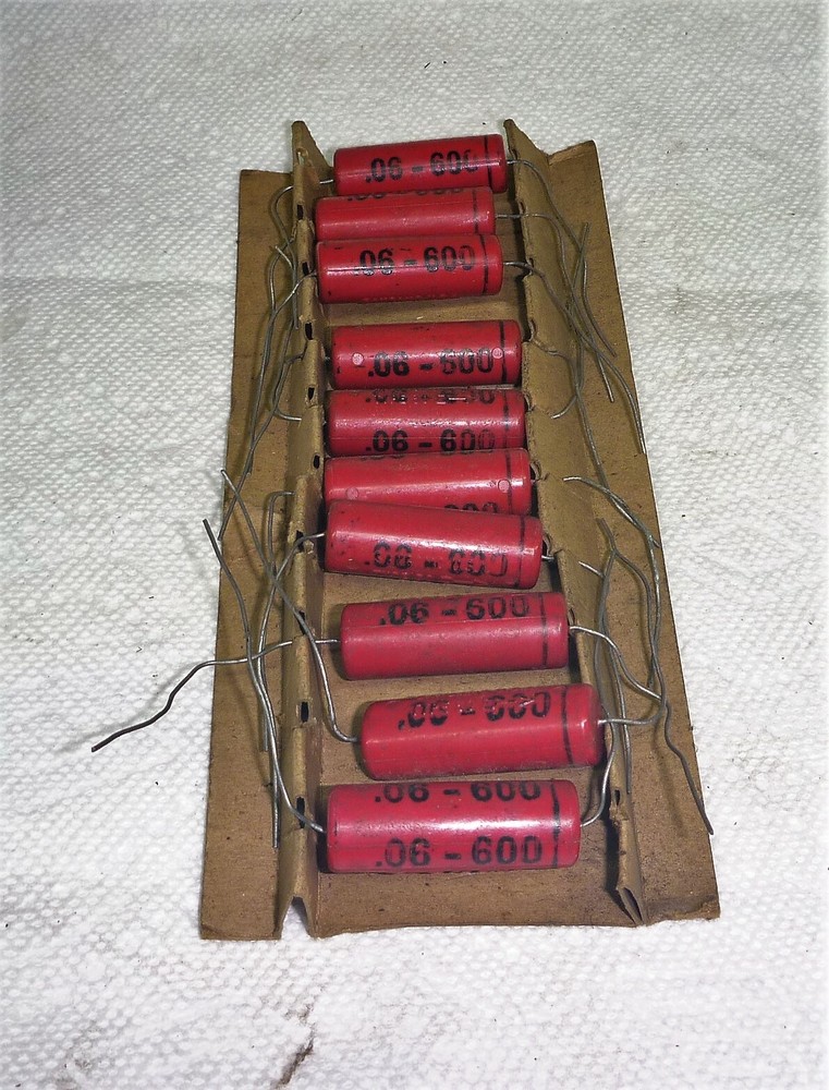 10 NOS SANGAMO TYPE 30 .06 MFD @ 600 VDC CAPACITORS