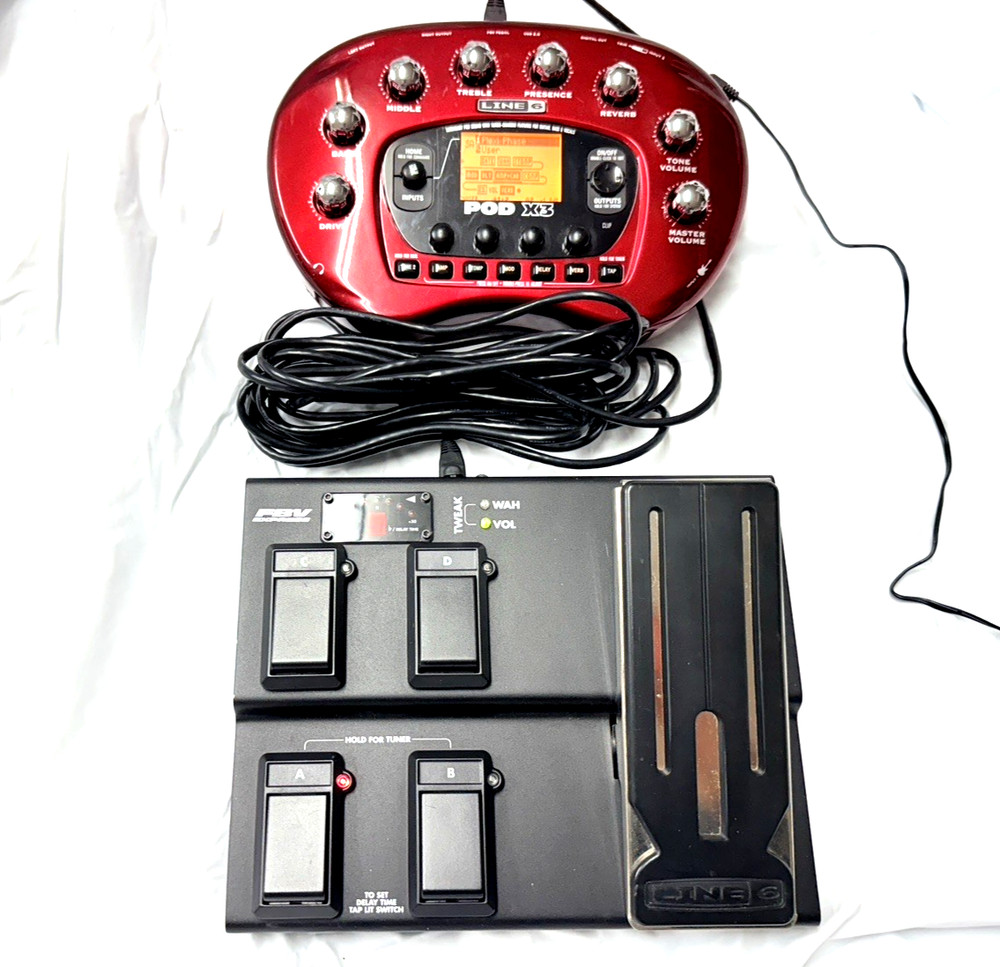 Line 6 POD DXT Multi-Effects Processor & FBV Foot Controller Set Used  Tested .